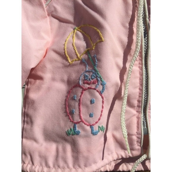 Vintage tidykins baby’s jacket size 18 24 months pink embroidered hooded READ - Picture 4 of 11